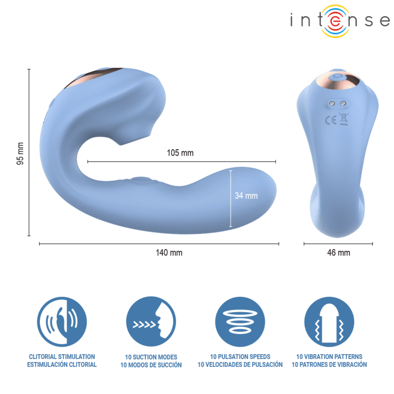 INTENSE - GINA MULTIFUNCTION CLITORAL STIMULATOR BLUE thumb 7