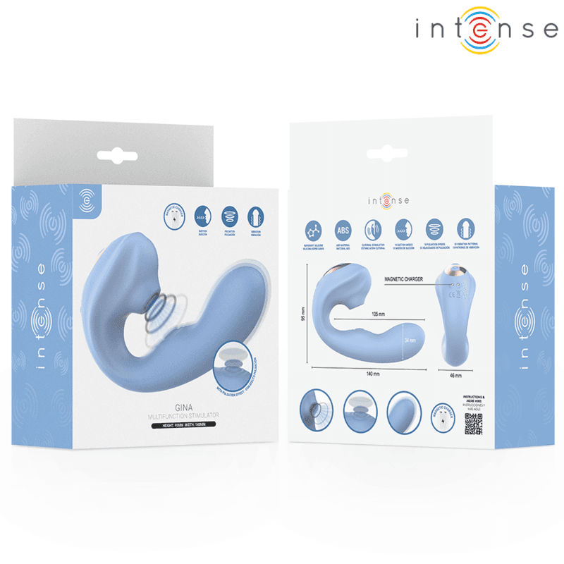 INTENSE - GINA MULTIFUNCTION CLITORAL STIMULATOR BLUE thumb 8