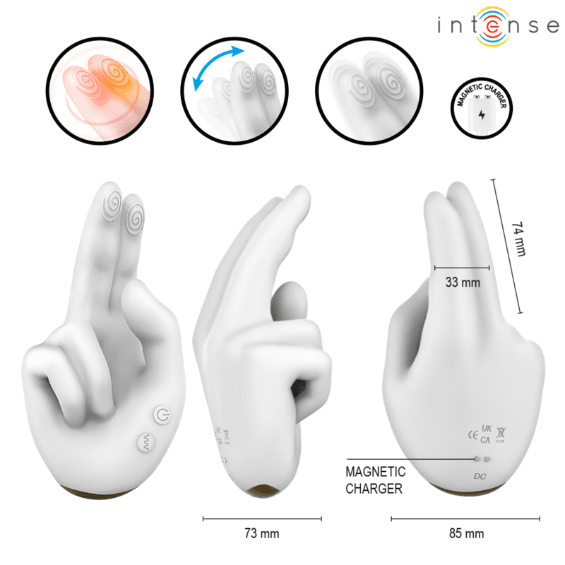 INTENSE - JIMMY HAND-SHAPED MULTIFUNCTION STIMULATOR WITH VIBRATION AND HEAT thumb 3