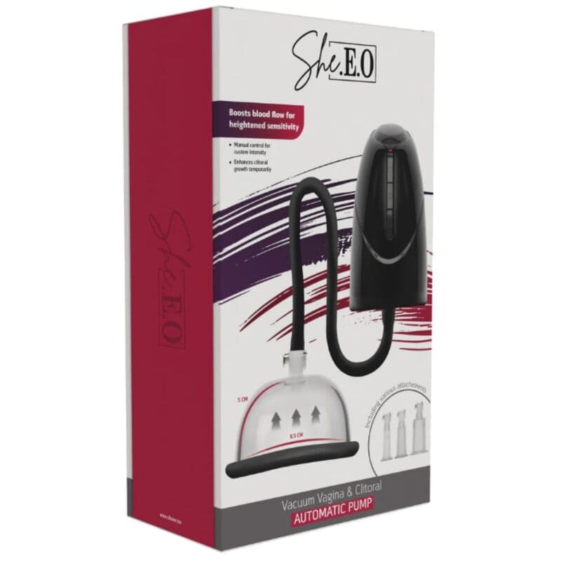 SHE.E.O - AUTOMATIC VACUUM PUMP FOR VAGINA AND CLITORIS BLACK thumb 4