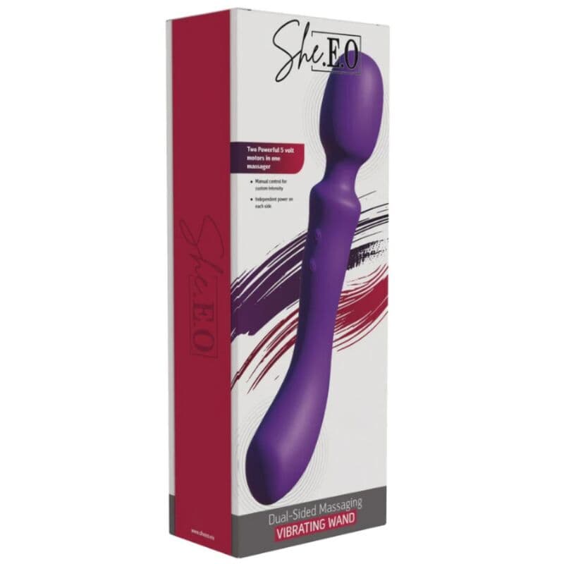 SHE.E.O - DOUBLE-ENDED VIBRATING MASSAGER WAND PURPLE thumb 5