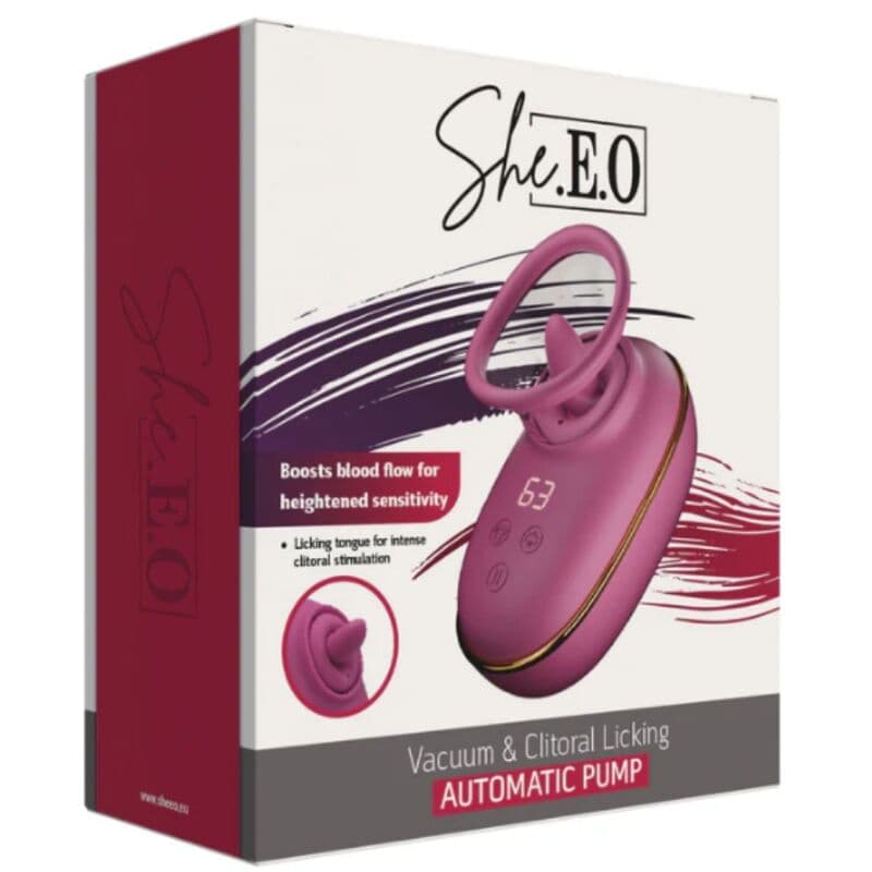SHE.E.O - AUTOMATIC CLITORAL STIMULATING PUMP WITH LICKING EFFECT (PURPLE) thumb 6