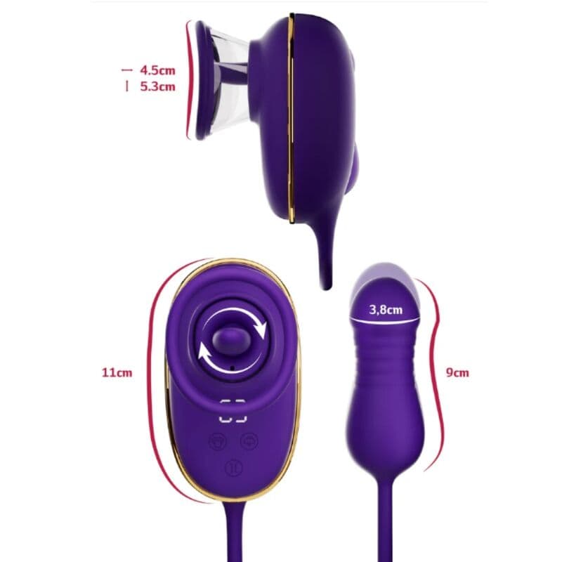 SHE.E.O - CLITORAL SUCTION TOOL WITH LICKING EFFECT AND PURPLE ANAL STIMULATOR thumb 4