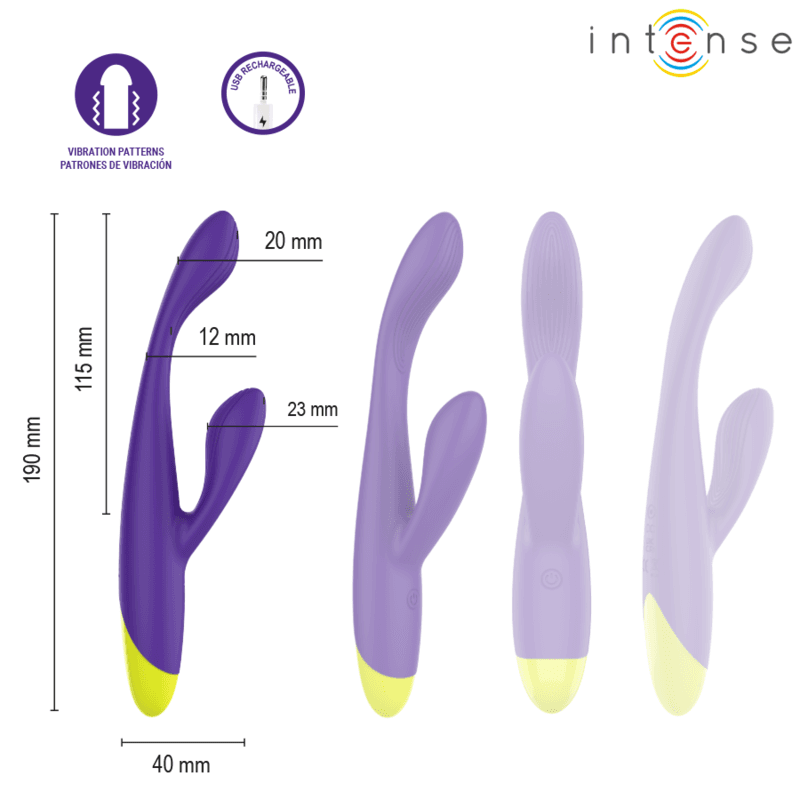 INTENSE - PAOLO RECHARGEABLE RABBIT STIMULATOR FOR G-SPOT AND CLITORIS thumb 3