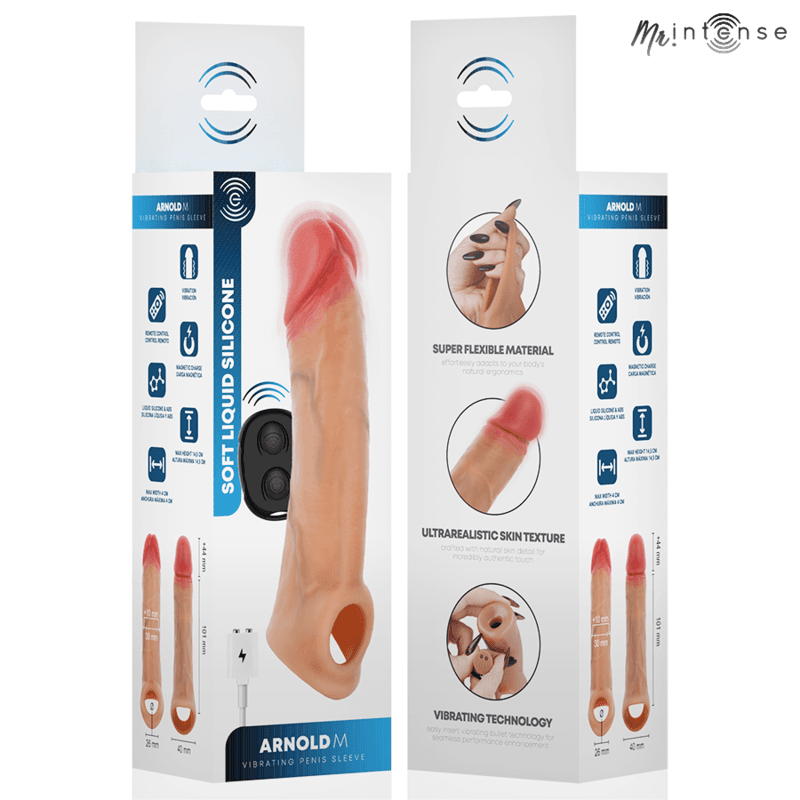 MR INTENSE - ARNOLD M VIBRATOR SILICONE PENIS SLEEVE WITH REMOTE CONTROL 14.5 CM -Ø- 4 CM thumb 8