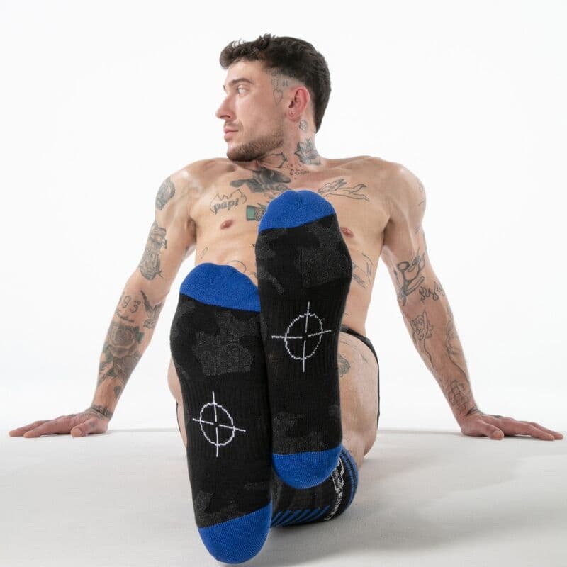 LOCKER GEAR - FULL MILITARY KNEE HIGH SOCKS ONE SIZE BLUE thumb 3