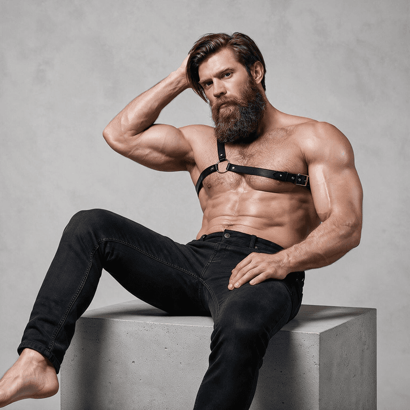FETISH SUBMISSIVE - ATTITUDE MENS CROSSED SHOULDER ECO LEATHER HARNESS thumb 4