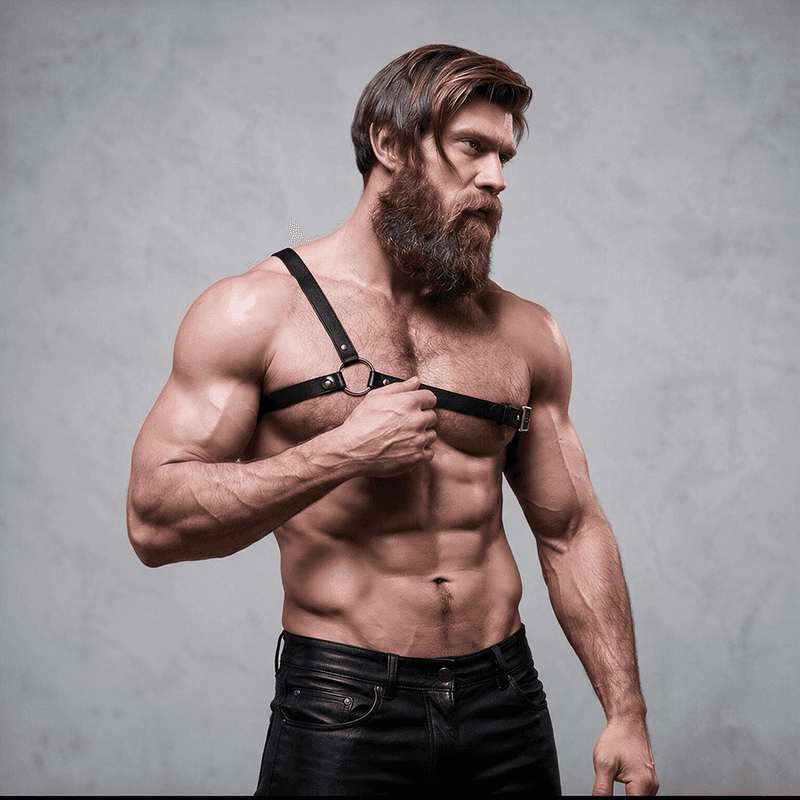 FETISH SUBMISSIVE - ATTITUDE MENS CROSSED SHOULDER ECO LEATHER HARNESS thumb 3