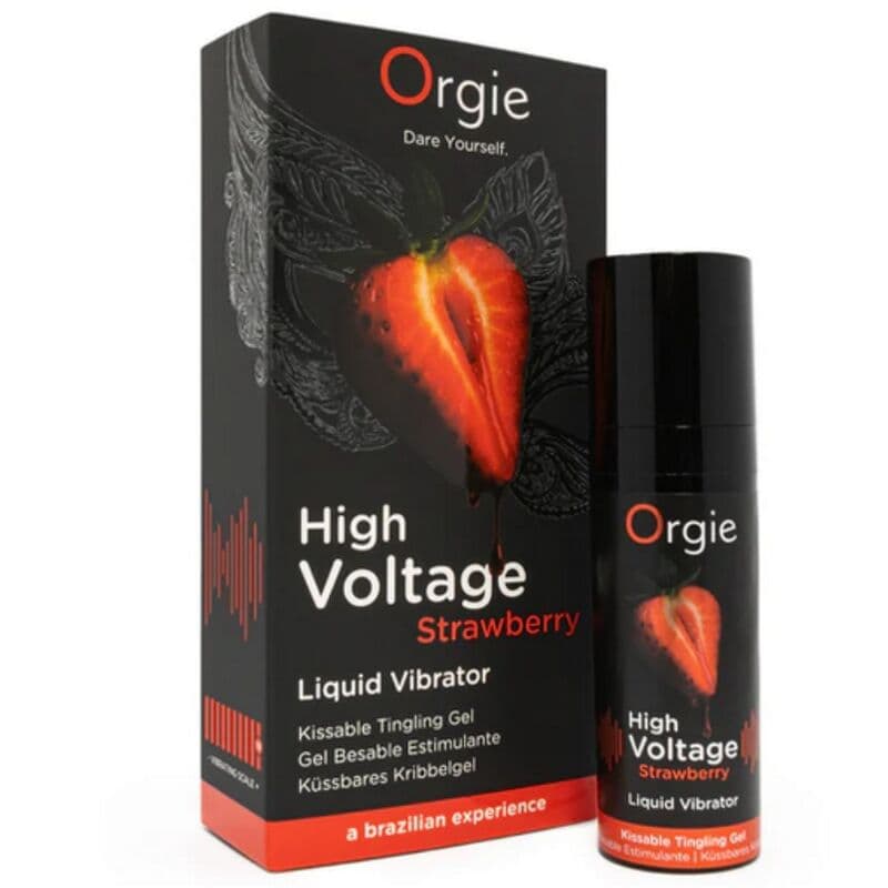 ORGIE - HIGH VOLTAGE STRAWBERRY EXTRA STRONG KISSABLE LIQUID VIBRATOR 15 ML thumb 2