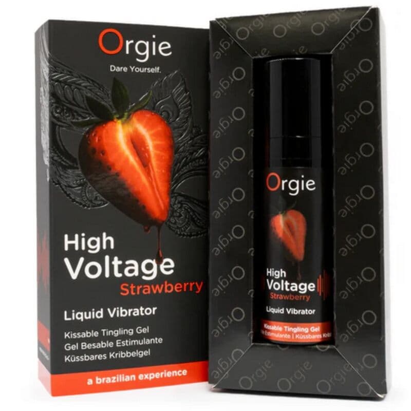 ORGIE - HIGH VOLTAGE STRAWBERRY EXTRA STRONG KISSABLE LIQUID VIBRATOR 15 ML thumb 3