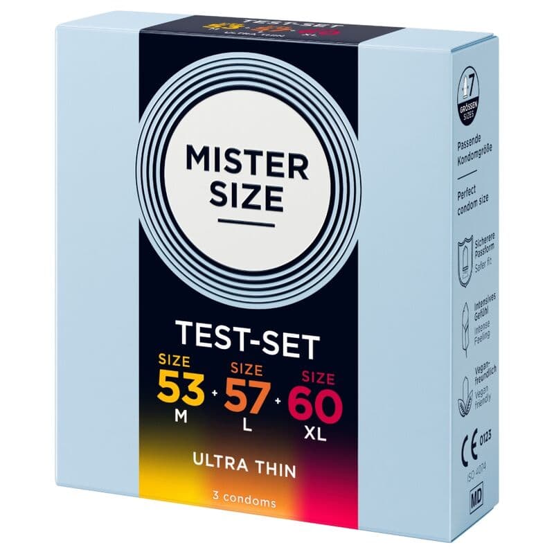 MISTER SIZE - SAMPLE PACK CONDOMS SIZE 53-57-60 MM (3 UNITS) thumb 2