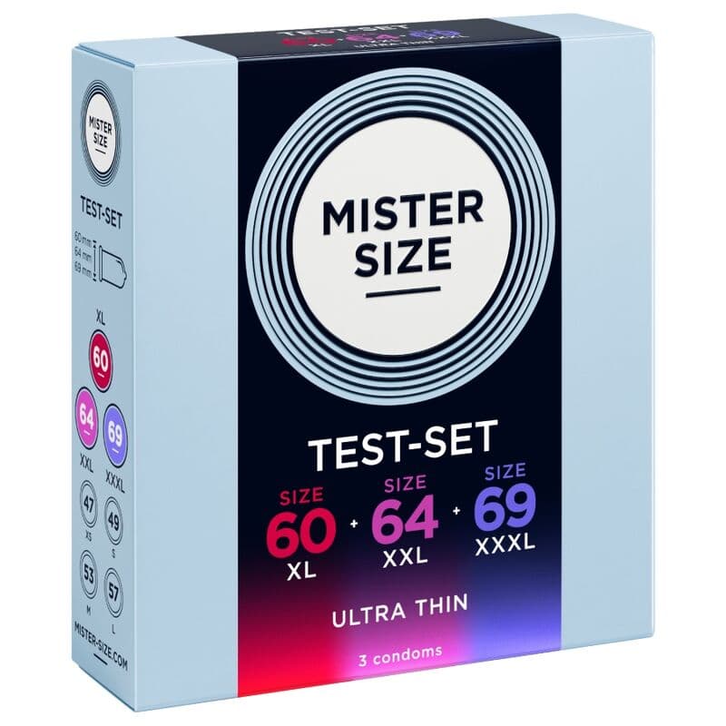 MISTER SIZE - SAMPLE PACK CONDOMS SIZE 60-64-69 MM (3 UNITS) thumb 3