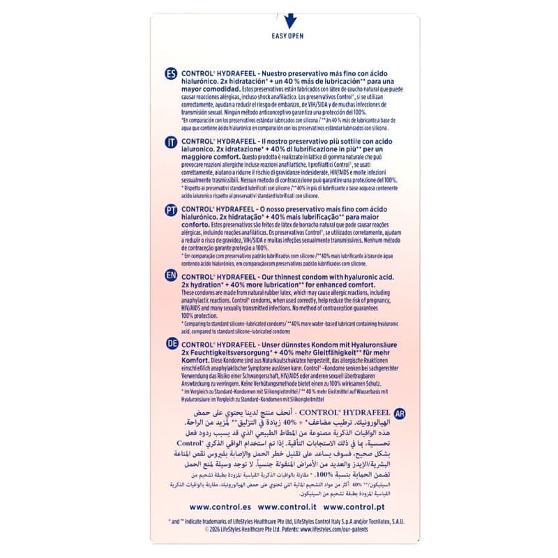 CONTROL - HYDRAFEEL ULTRA THIN CONDOMS WITH HYALURONIC ACID 10 PCS thumb 4