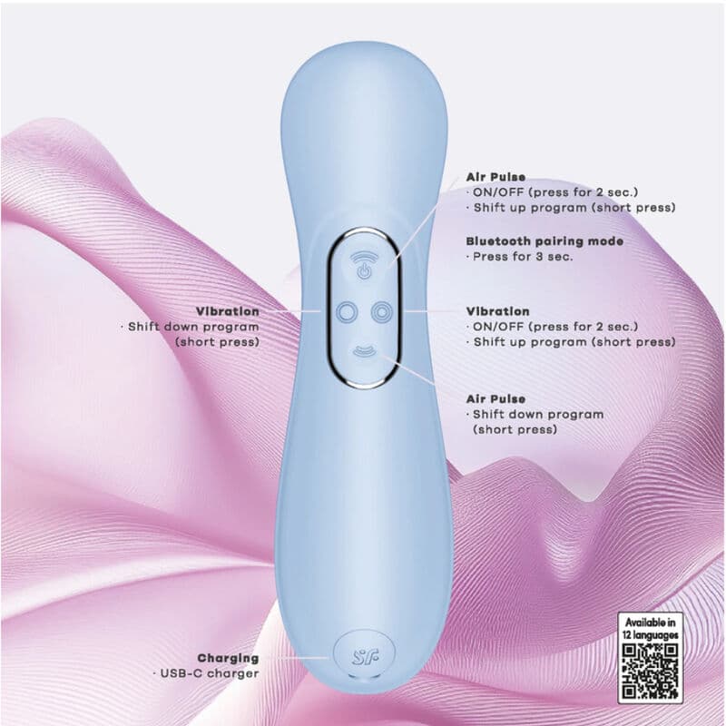 SATISFYER - PRO 2 GENERATION 4 CLITORAL STIMULATOR SERENE BLUE thumb 7