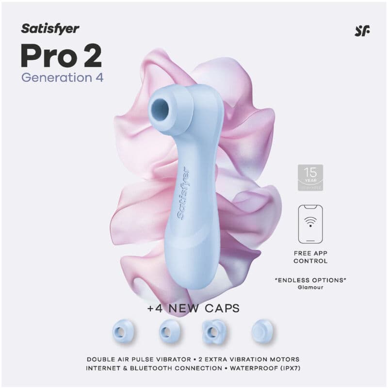 SATISFYER - PRO 2 GENERATION 4 CLITORAL STIMULATOR SERENE BLUE thumb 8