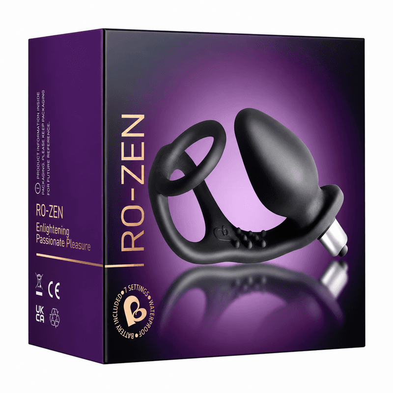 ROCKS-OFF - RO-ZEN PROSTATE VIBRATOR WITH DUAL RING 7 SPEEDS ONYX BLACK thumb 8