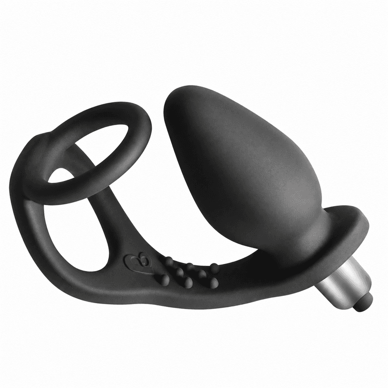 ROCKS-OFF - RO-ZEN PROSTATE VIBRATOR WITH DUAL RING 7 SPEEDS ONYX BLACK