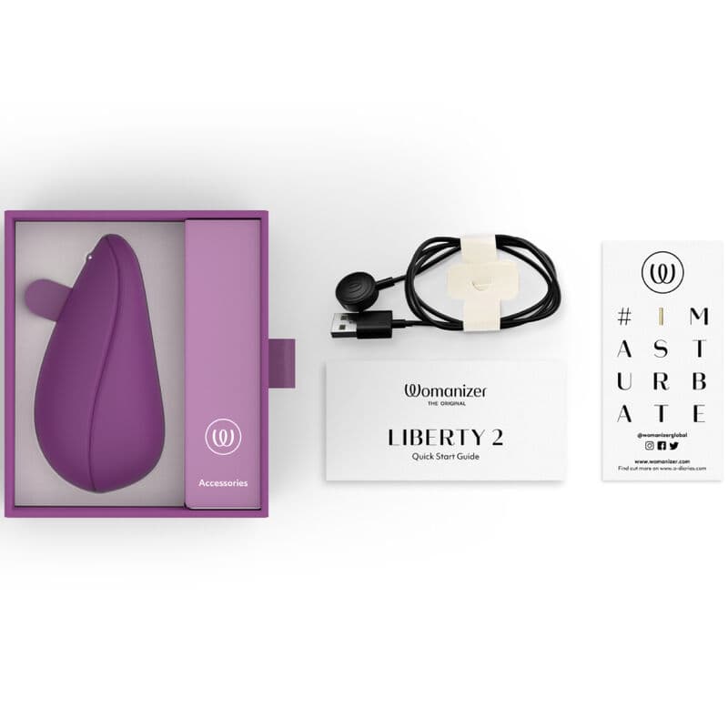 WOMANIZER - LIBERTY 2 SUCTION CLITORAL STIMULATOR 8 INTENSITY LEVELS PURPLE thumb 8