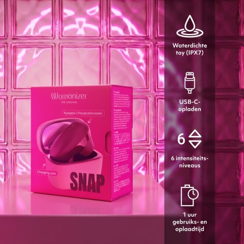 WOMANIZER - SNAP SUCTION CLITORAL STIMULATOR 6 INTENSITY LEVELS CRUSHED BERRY thumb 11
