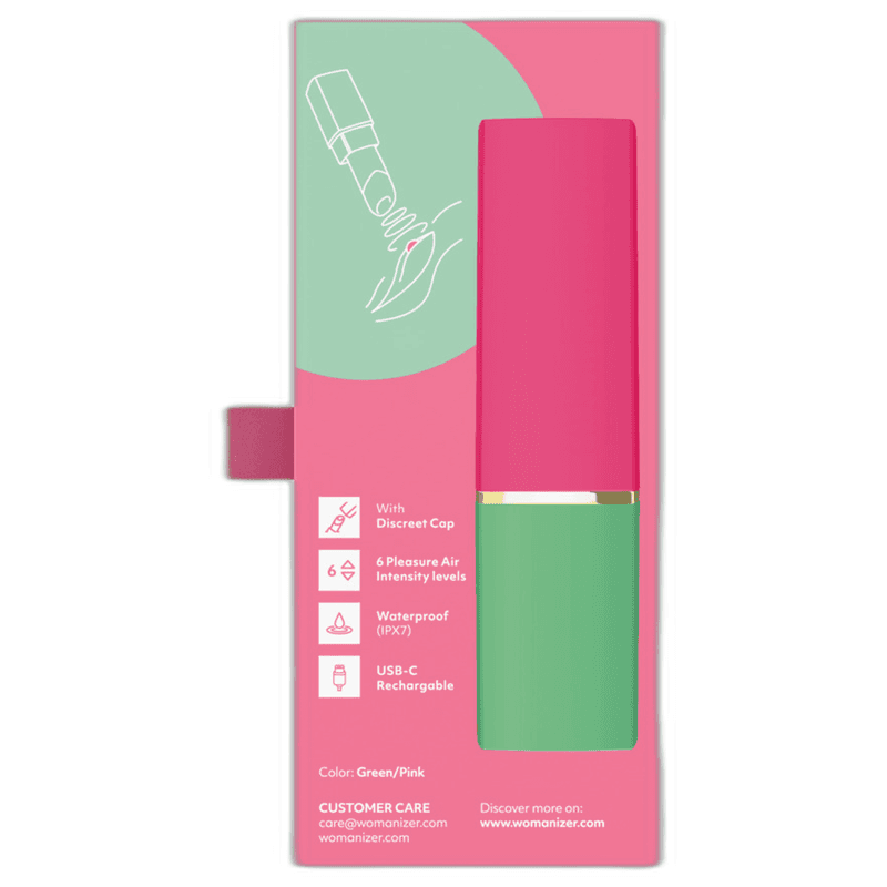 WOMANIZER - BEAUTY SUCTION CLITORAL STIMULATOR 6 INTENSITY LEVELS GREEN AND PINK thumb 9