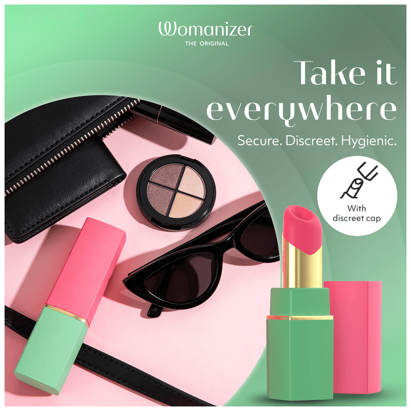 WOMANIZER - BEAUTY SUCTION CLITORAL STIMULATOR 6 INTENSITY LEVELS GREEN AND PINK thumb 11