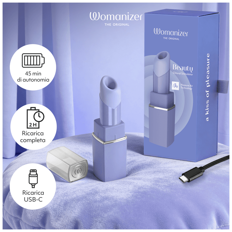 WOMANIZER - BEAUTY SUCTION CLITORAL STIMULATOR 6 INTENSITY LEVELS LILAC thumb 11