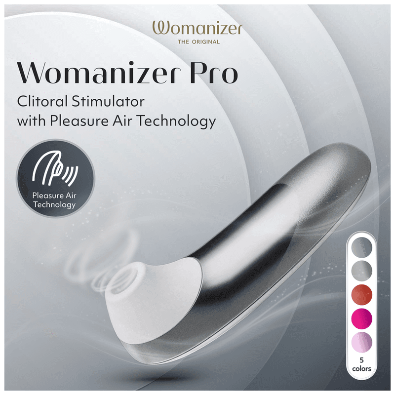 WOMANIZER - PRO SUCTION CLITORAL STIMULATOR 11 INTENSITY LEVELS SILVER GREY thumb 10