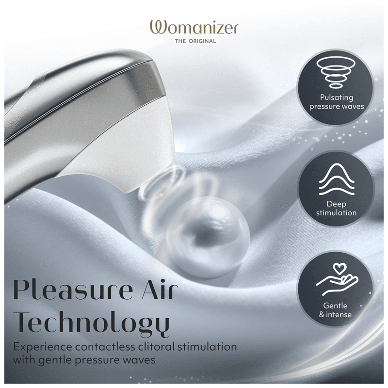 WOMANIZER - PRO SUCTION CLITORAL STIMULATOR 11 INTENSITY LEVELS SILVER GREY thumb 12