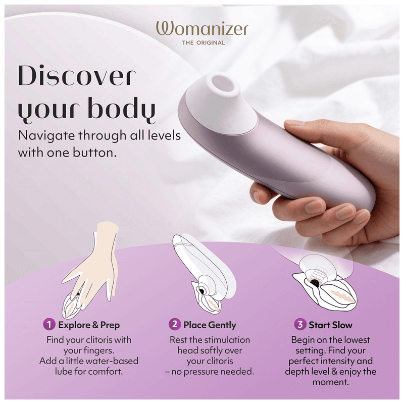 WOMANIZER - PRO SUCTION CLITORAL STIMULATOR 11 INTENSITY LEVELS LILAC thumb 9