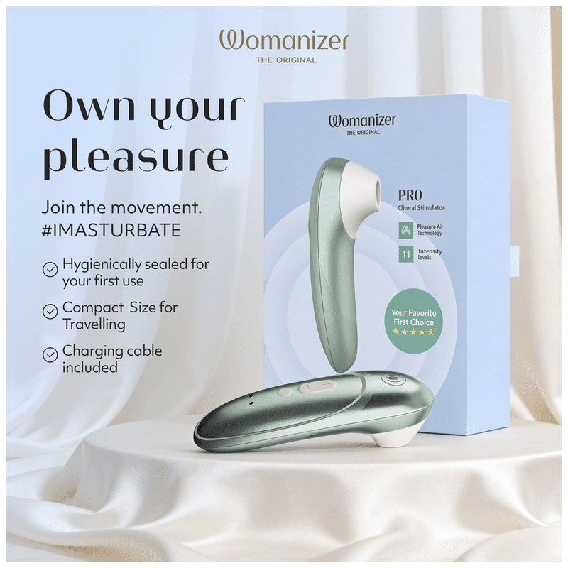 WOMANIZER - PRO SUCTION CLITORAL STIMULATOR 11 INTENSITY LEVELS SAGE GREEN thumb 18