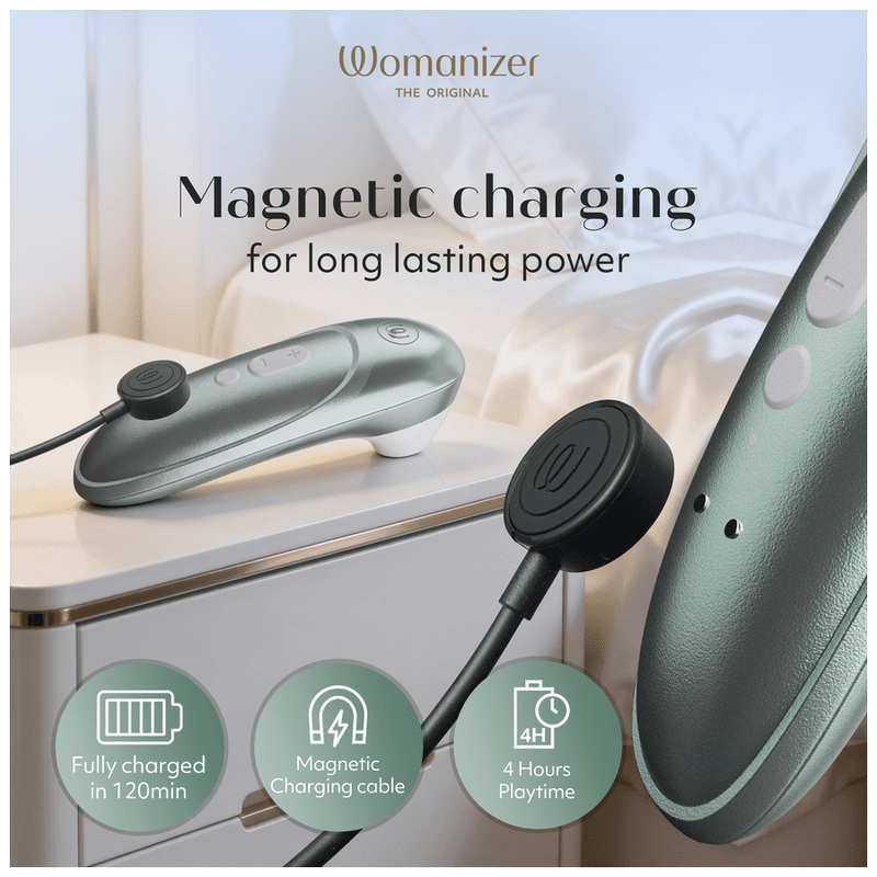 WOMANIZER - PRO SUCTION CLITORAL STIMULATOR 11 INTENSITY LEVELS SAGE GREEN thumb 19