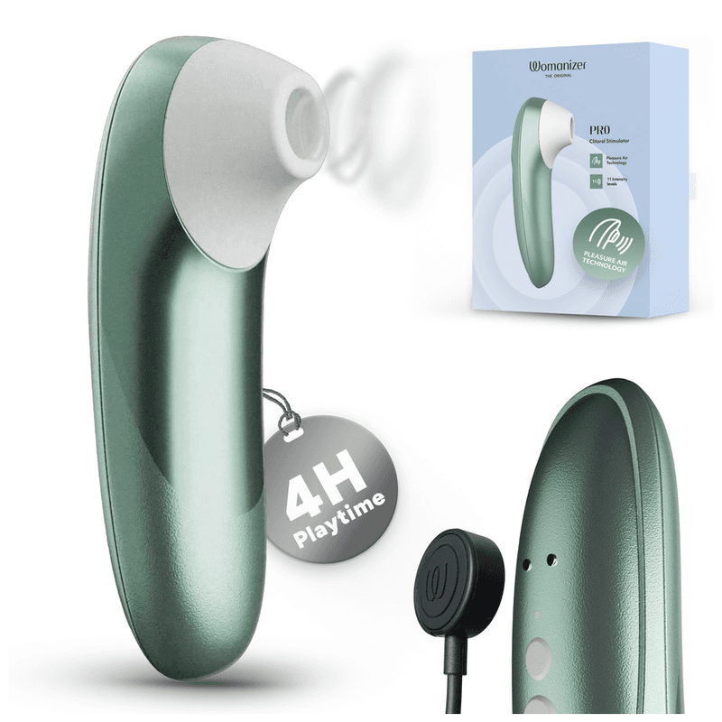 WOMANIZER - PRO SUCTION CLITORAL STIMULATOR 11 INTENSITY LEVELS SAGE GREEN thumb 9