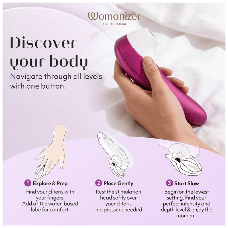WOMANIZER - PRO SUCTION CLITORAL STIMULATOR 11 INTENSITY LEVELS VIBRANT PINK thumb 12
