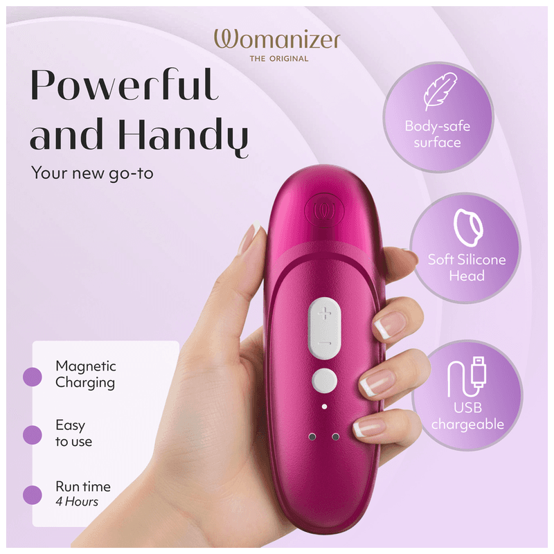WOMANIZER - PRO SUCTION CLITORAL STIMULATOR 11 INTENSITY LEVELS VIBRANT PINK thumb 16