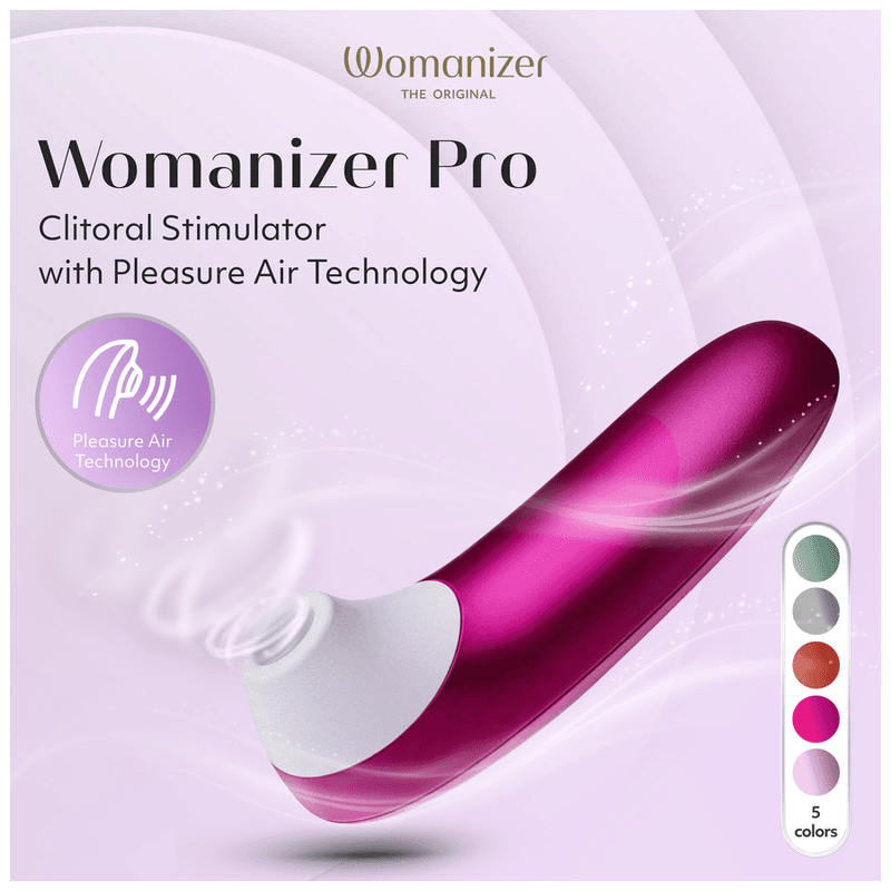WOMANIZER - PRO SUCTION CLITORAL STIMULATOR 11 INTENSITY LEVELS VIBRANT PINK thumb 17