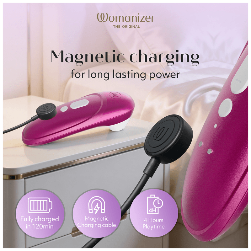 WOMANIZER - PRO SUCTION CLITORAL STIMULATOR 11 INTENSITY LEVELS VIBRANT PINK thumb 18