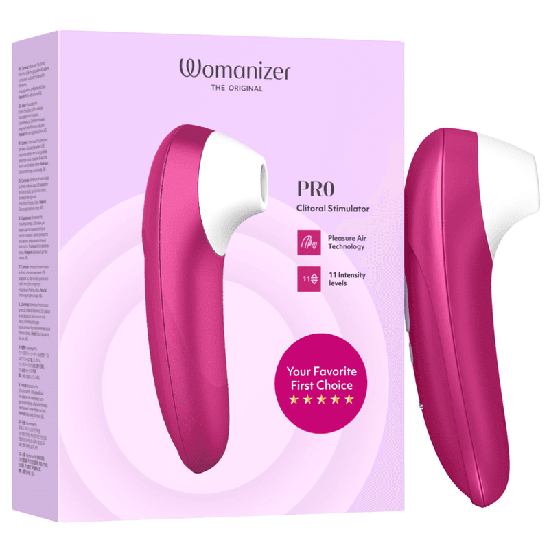 WOMANIZER - PRO SUCTION CLITORAL STIMULATOR 11 INTENSITY LEVELS VIBRANT PINK