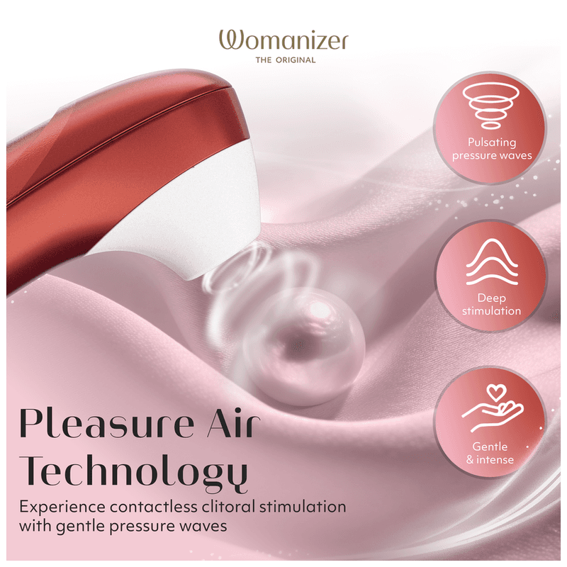WOMANIZER - PRO SUCTION CLITORAL STIMULATOR 11 INTENSITY LEVELS BORDEAUX RED thumb 15