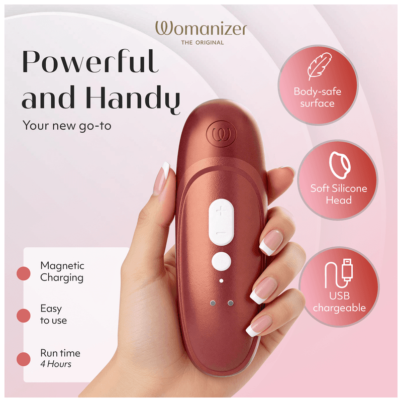 WOMANIZER - PRO SUCTION CLITORAL STIMULATOR 11 INTENSITY LEVELS BORDEAUX RED thumb 18