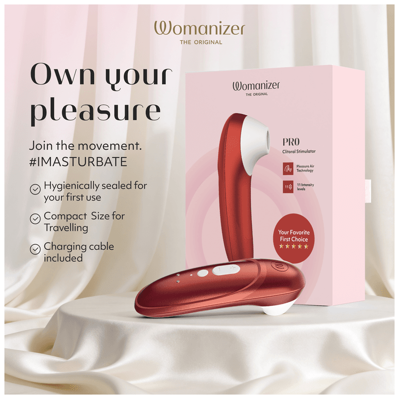 WOMANIZER - PRO SUCTION CLITORAL STIMULATOR 11 INTENSITY LEVELS BORDEAUX RED thumb 21