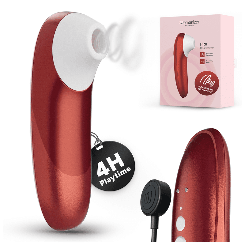 WOMANIZER - PRO SUCTION CLITORAL STIMULATOR 11 INTENSITY LEVELS BORDEAUX RED thumb 8