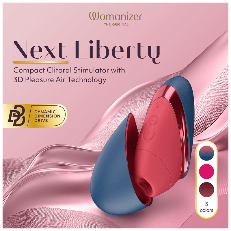 WOMANIZER - NEXT LIBERTY 3D PLEASURE AIR CLITORAL STIMULATOR BLUE/RED thumb 4