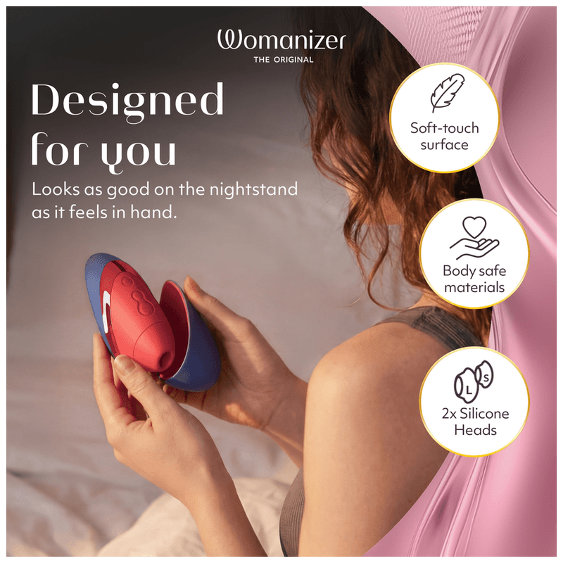 WOMANIZER - NEXT LIBERTY 3D PLEASURE AIR CLITORAL STIMULATOR BLUE/RED thumb 6