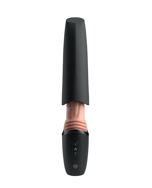 KING COCK PLUS - THRUSTING COCK PRO SILICONE DILDO WITH THROTTLE, VIBRATION AND HEAT LIGHT 12.7 CM thumb 4