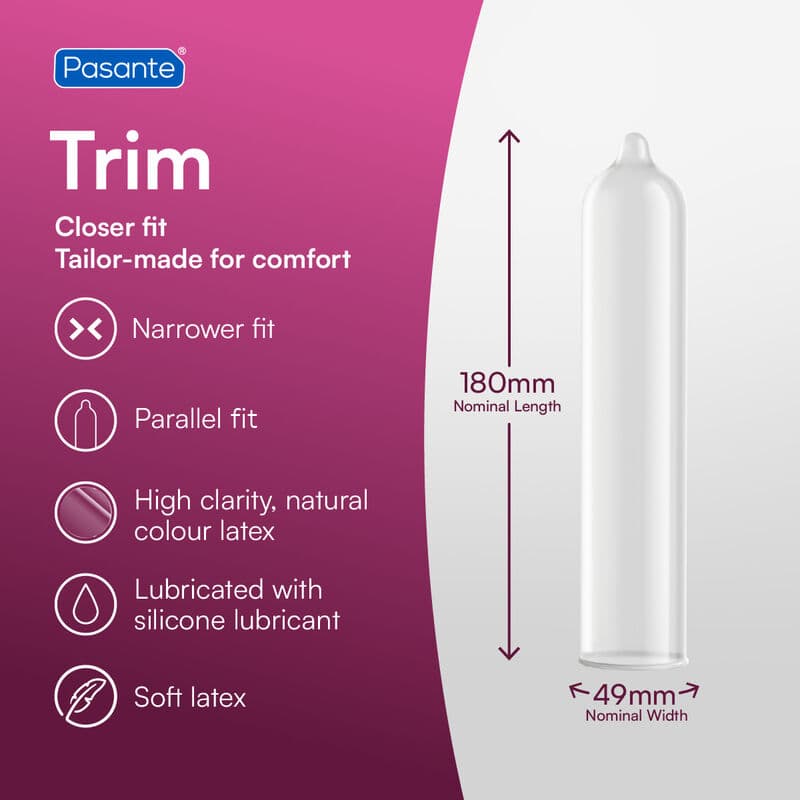 PASANTE - CONDOMS TRIM CLOSER FIT BAG 144 UNITS thumb 3
