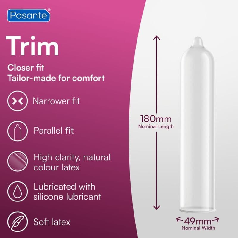 PASANTE - CONDOMS TRIM CLOSER FIT CAJA 144 UNITS thumb 4