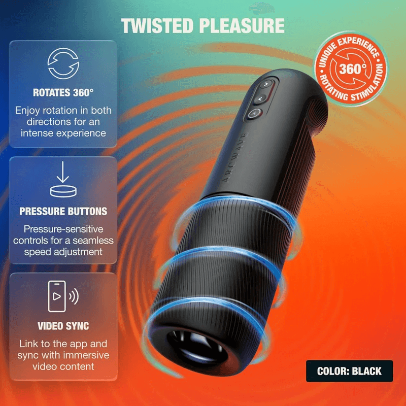 ARCWAVE - ORBIT 360° ROTATING MALE MASTURBATOR WITH APP CONTROL BLACK thumb 6