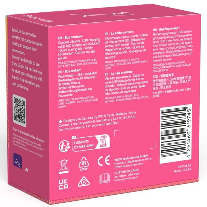 WE-VIBE - SYNC LITE CLITORIS STIMULATOR PINK thumb 14