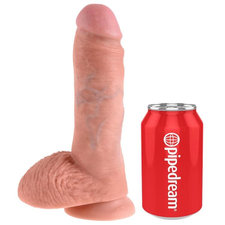 KING COCK - 8 DILDO FLESH WITH BALLS 20.3 CM thumb 3