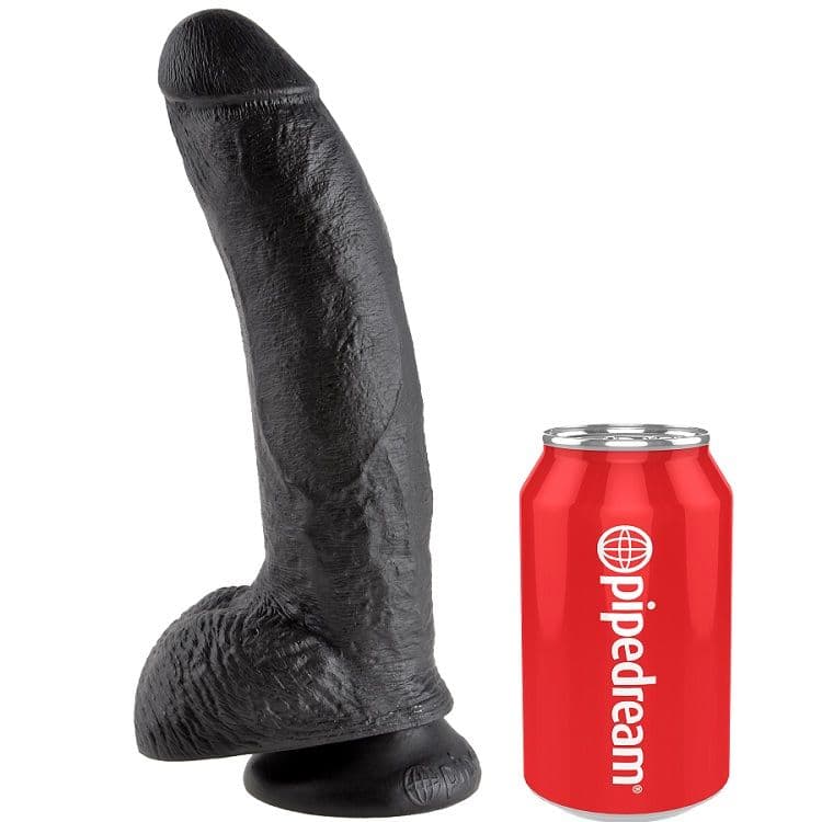 KING COCK - 9 DILDO BLACK WITH BALLS 22.9 CM thumb 3